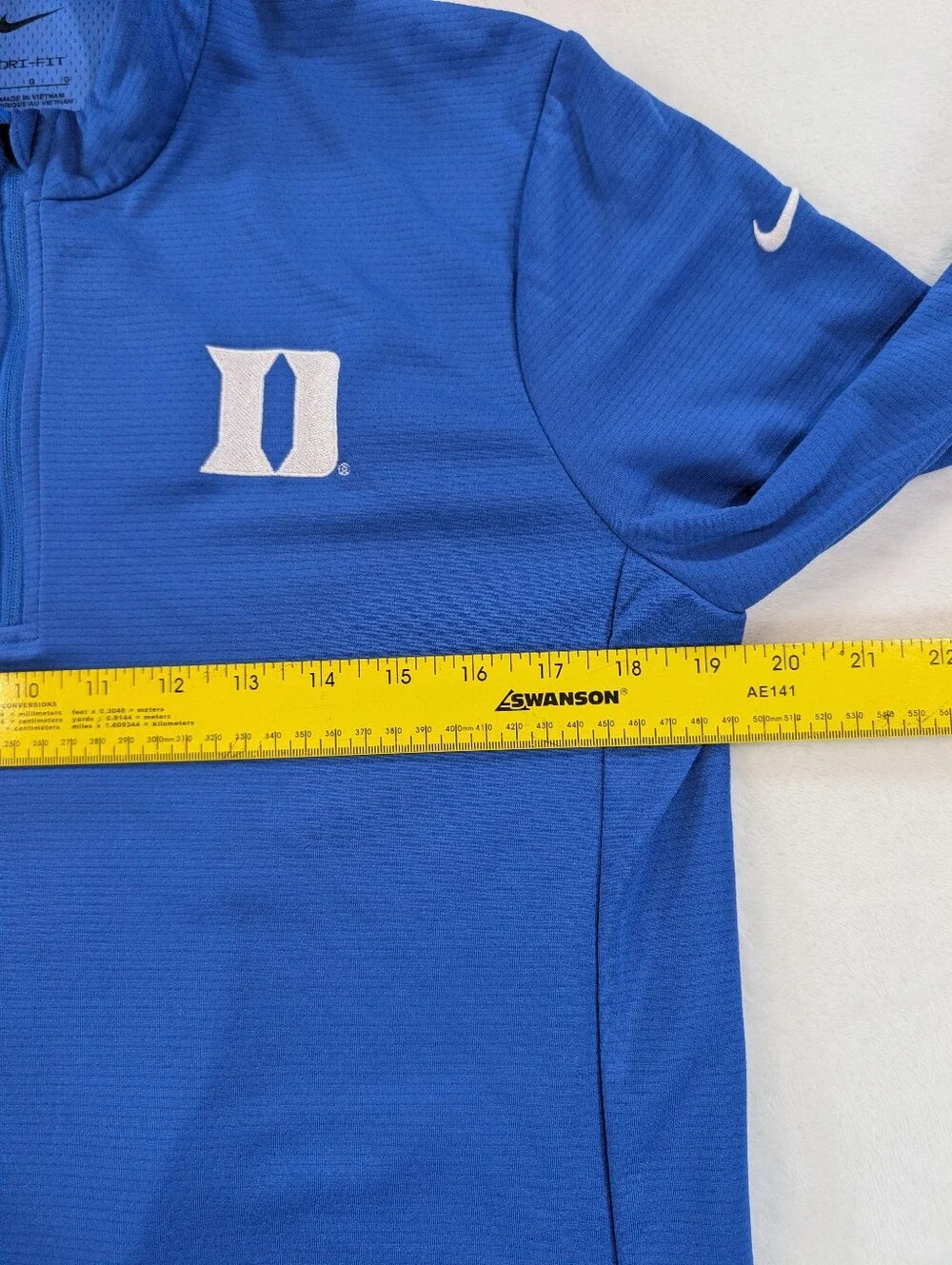 Nike Duke University Blue Quarter Zip Pullover Womens Large Performance Jacket